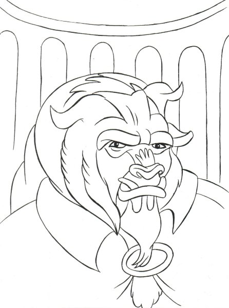 Красавица и чудовище карандашом