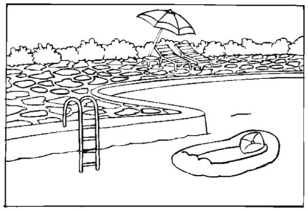 Аквапарк раскраска для детей