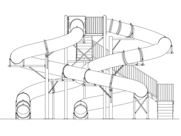 Водные горки раскраска