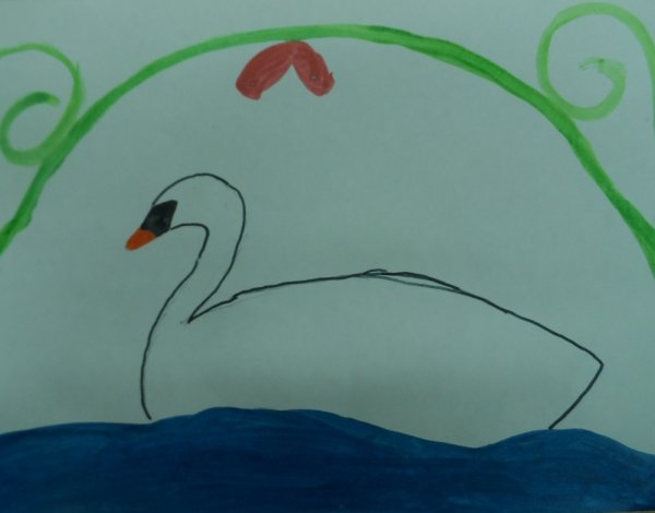 Рисование лебедя