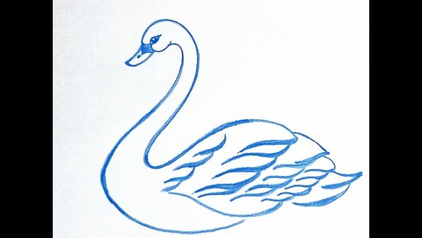 Трафарет лебедя для рисования