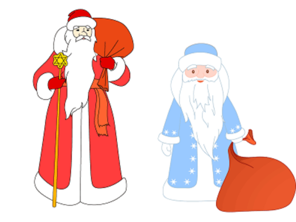 Поэтапное рисование Деда Мороза и Снегурочки