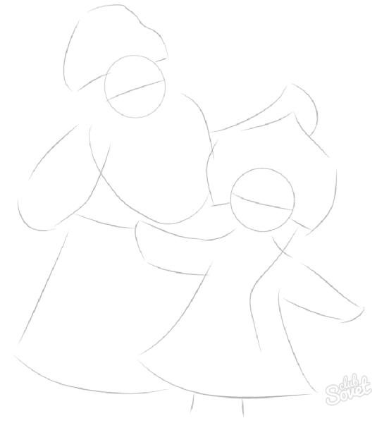 Рисование Деда Мороза и Снегурочки