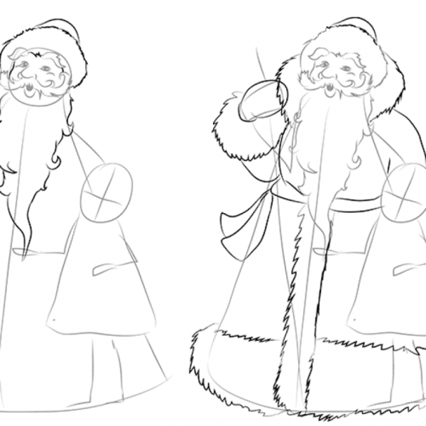 Рисование Деда Мороза и Снегурочки