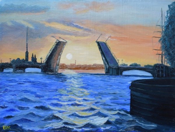 Дворцовый мост Санкт-Петербург арт