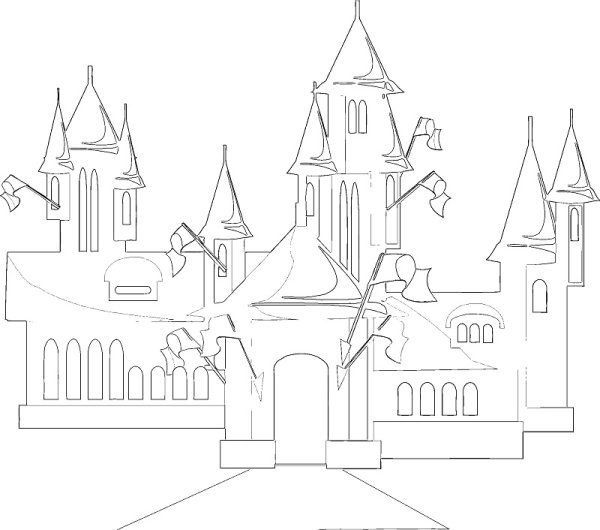Замок снежной королевы раскраска
