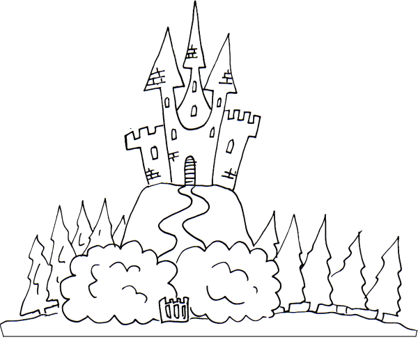 Замок снежной королевы раскраска