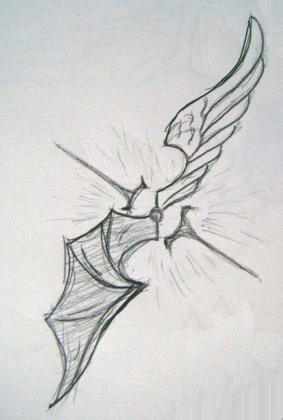 Крылья для срисовки карандашом