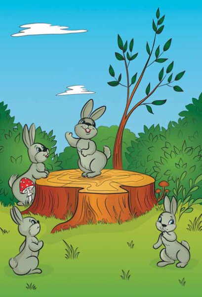 Иллюстрация к сказке Храбрый заяц