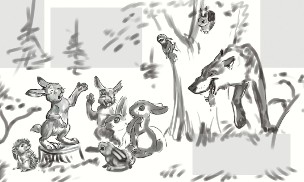 Раскраска мамин Сибиряк про храброго зайца