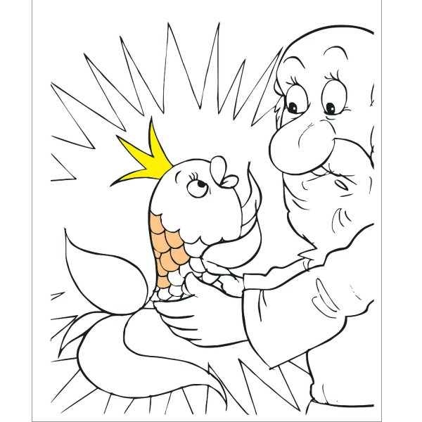 Сказка о рыбаке и рыбке раскраска