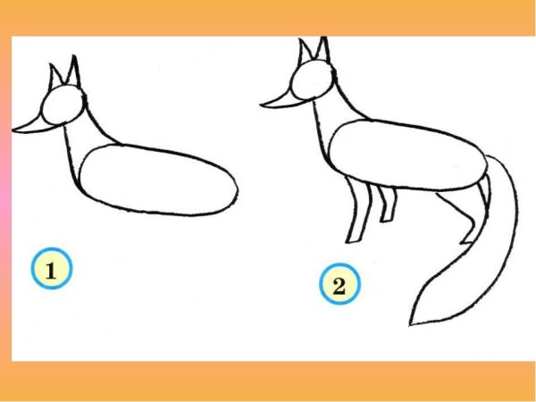 Поэтапное рисование лисы