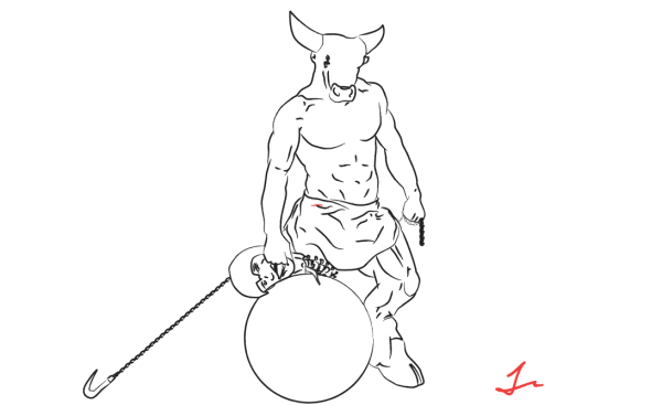 Минотавр рисунок легкий