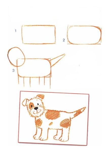 Схема рисования собаки в старшей группе