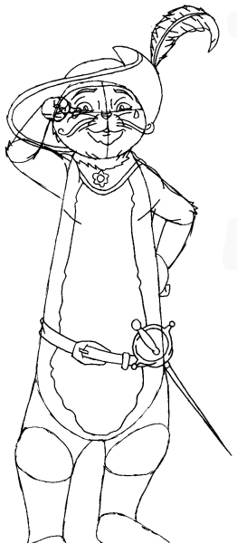 Кот в сапогах раскраска