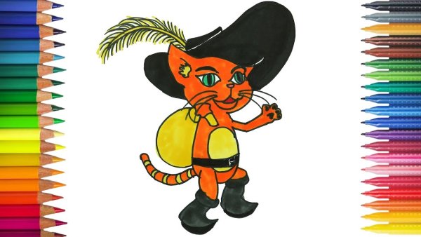 Раскраска кот в сапогах Шарль Перро