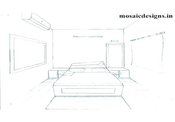 Кровать во фронтальной перспективе