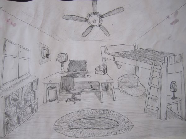 Комната моей мечты карандашом