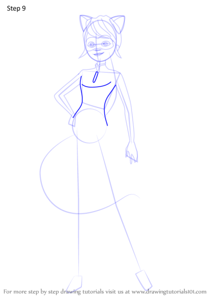 Поэтапный рисунок леди баг