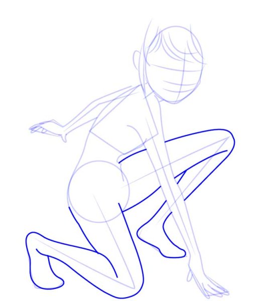 Эскиз леди баг в рост карандашом