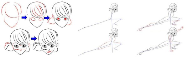 Поэтапное рисование леди баг