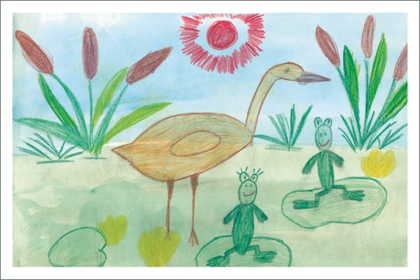 Журавль и цапля детские рисунки