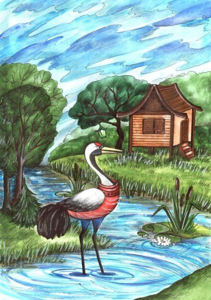 Журавль и цапля