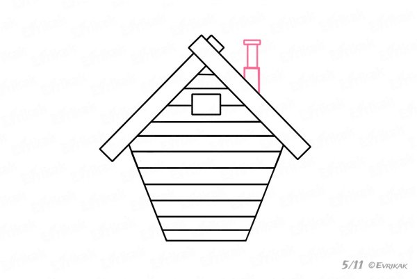 Избушка на курьих ножках трафарет