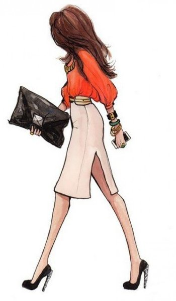 Девушка карандашом в полный рост