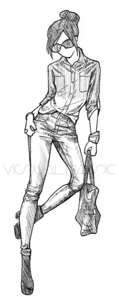 Человек карандашом в полный рост