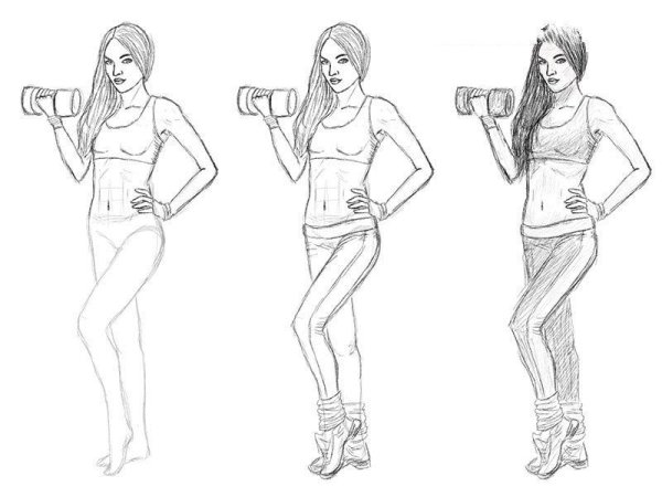 Мужчина рисунок карандашом в полный рост