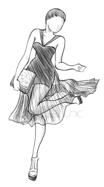 Платье рисунок карандашом