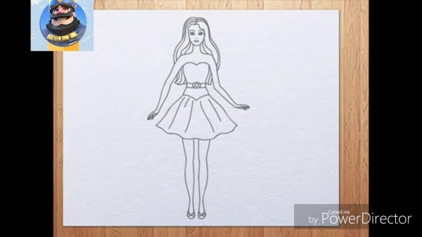 Девочка в платье рисунок