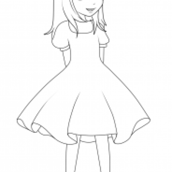 Рисунок девушки карандашом в полный рост