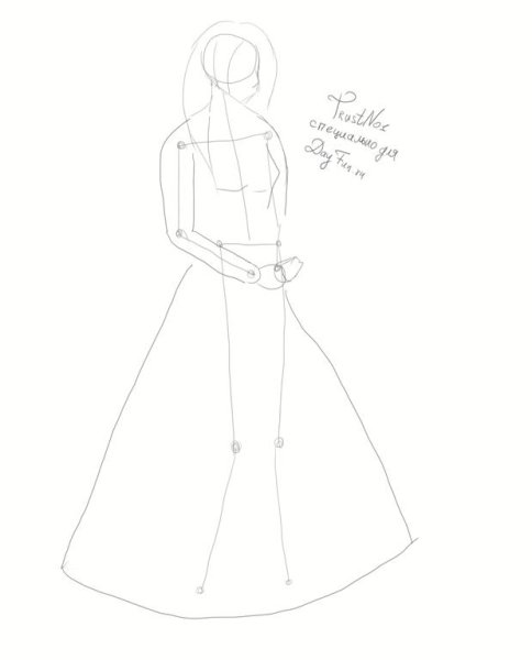 Девушка в платье рисунок