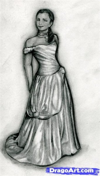 Девушка карандашом в полный рост