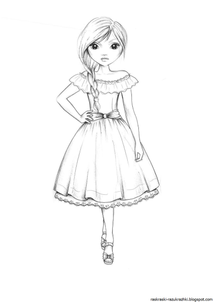 Рисунки карандашом платья для начинающих