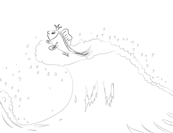 Иллюстрация к сказке Пушкина сказка о рыбаке и рыбке карандашом