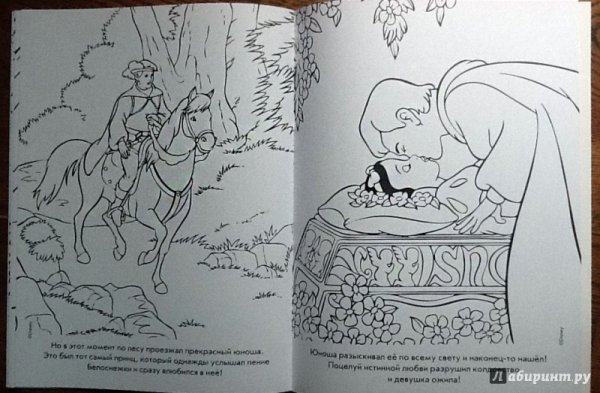 Раскраска из сказки о мертвой царевне и семи богатырях