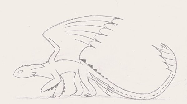 Ночная фурия карандашом