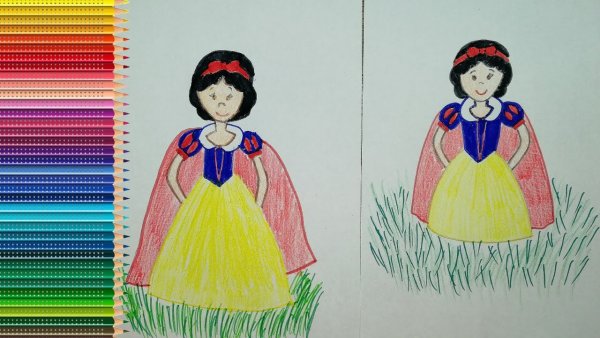 Портрет Белоснежки карандашом