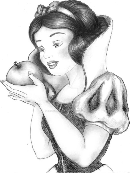 Пошагово нарисовать белоснежку