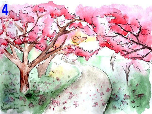Весна рисунок карандашом