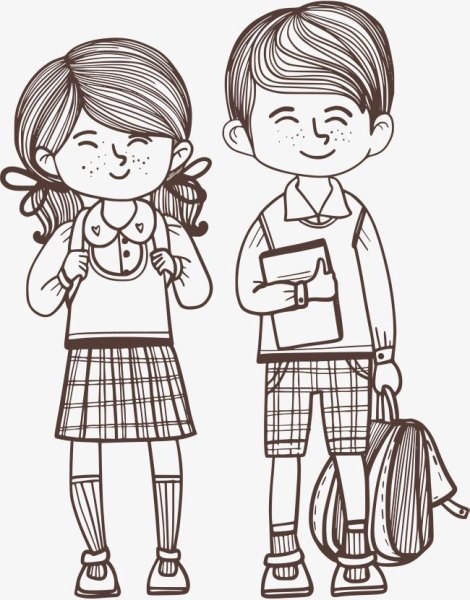 Раскраска брат и сестра