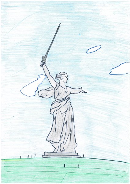Статуя свободы карандашом