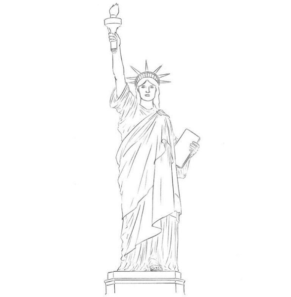 Статуя свободы нарисовать