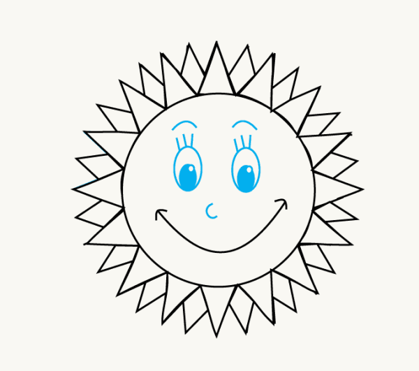 Солнце карандашом