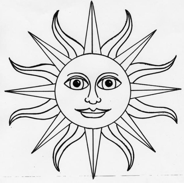 Лицо солнца трафарет