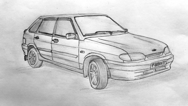 ВАЗ 2114 карандашом