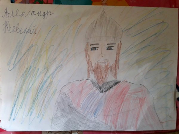 Портрет Невского Александра на а4